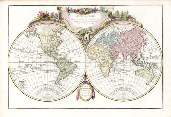 26-World and World Map By Charles Francois Delamarche