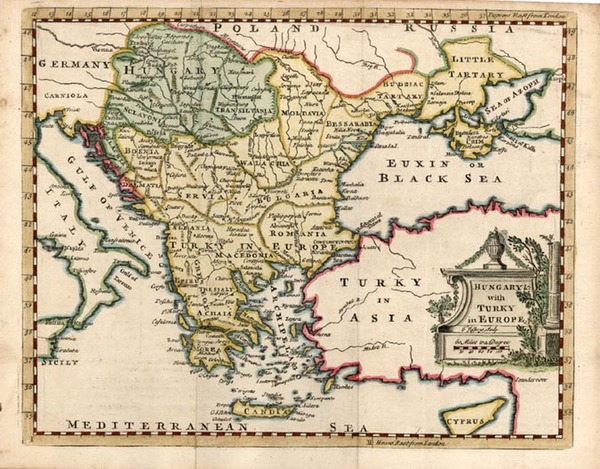 38-Europe, Hungary, Balkans, Turkey and Greece Map By Thomas Jefferys