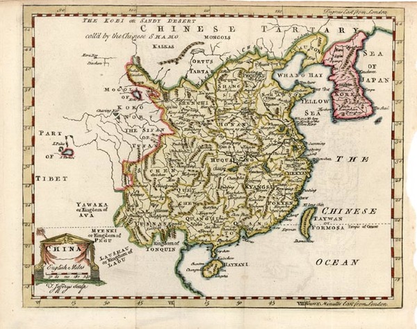 38-Asia, China, Korea and Central Asia & Caucasus Map By Thomas Jefferys