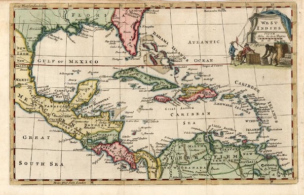 42-South, Southeast, Caribbean and Central America Map By Thomas Jefferys