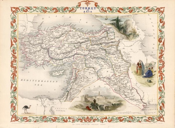 4-Europe, Turkey, Mediterranean, Asia, Middle East and Turkey & Asia Minor Map By John Tallis