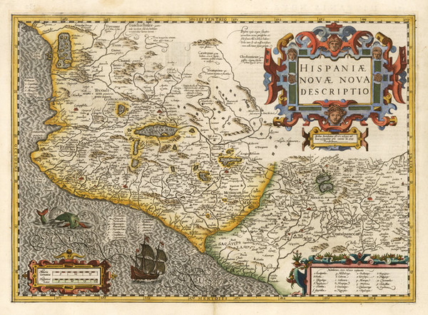 60-Mexico Map By Jodocus Hondius / Gerhard Mercator