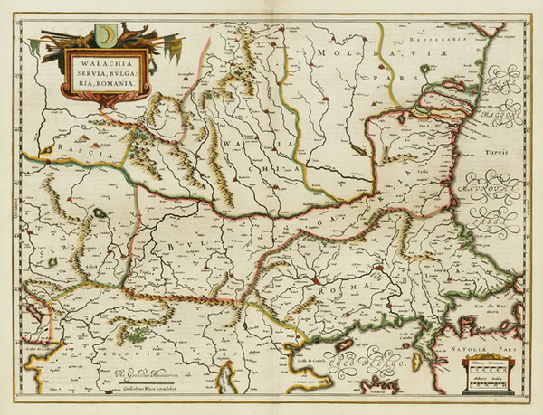 95-Europe, Romania and Balkans Map By Willem Janszoon Blaeu