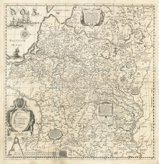 [ Lithuania / Poland ] Magni Ducatus Lithuaniae Caeterarumque Regionum Illi Adjacentium . . .  Anno 1613 |  Lectori S. Hunc Borysthenis tractum ut ad nostrum Geographiae tabulam . . .