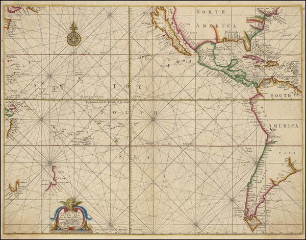 A Generall Chart of the South Sea from the River of Plate to Dampiers Streights on ye Coast of New Guinea.  By S. Thornton Hydrographer at the England Scotland & Ireland in the Minories London