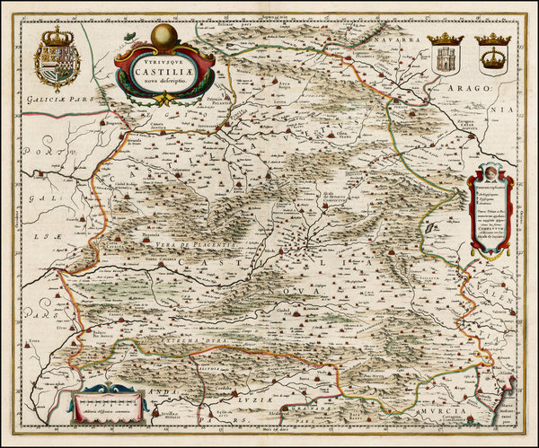 48-Spain Map By Henricus Hondius