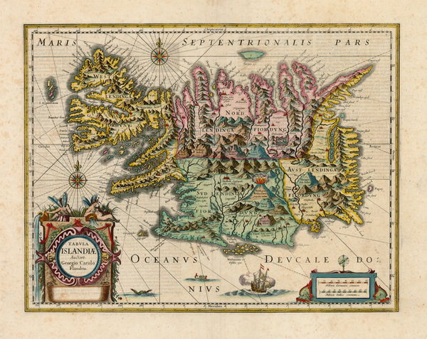 43-World, Atlantic Ocean, Europe, Iceland and Balearic Islands Map By Jan Jansson