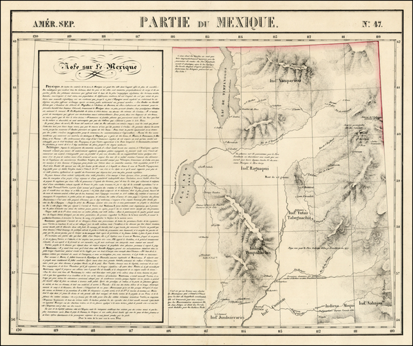 85-Southwest and Rocky Mountains Map By Philippe Marie Vandermaelen