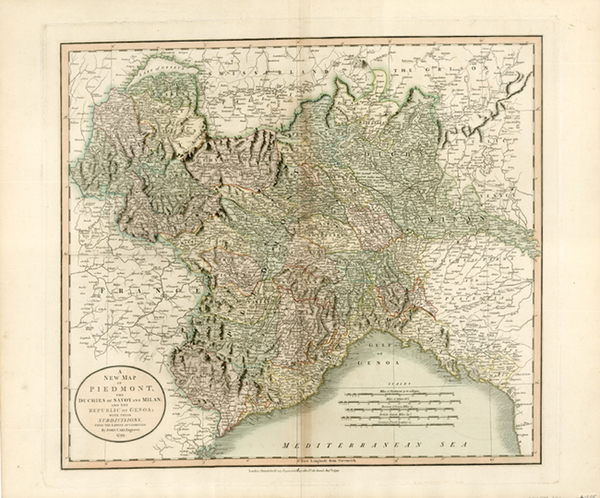 5-Europe, Switzerland and Italy Map By John Cary