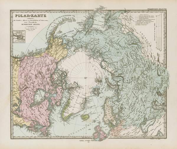 78-World, Northern Hemisphere and Polar Maps Map By Adolf Stieler