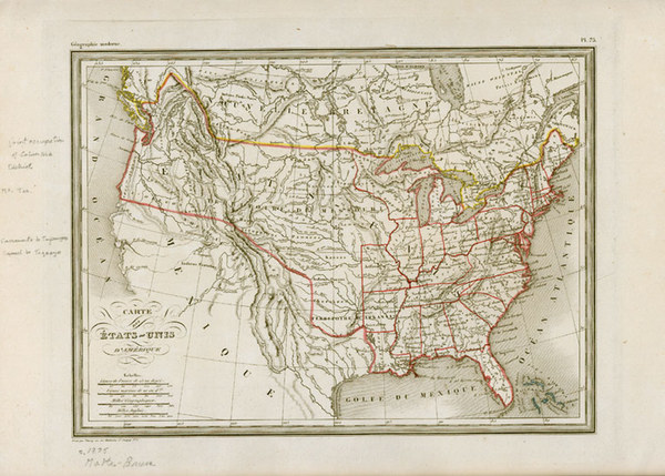 99-United States Map By Conrad Malte-Brun