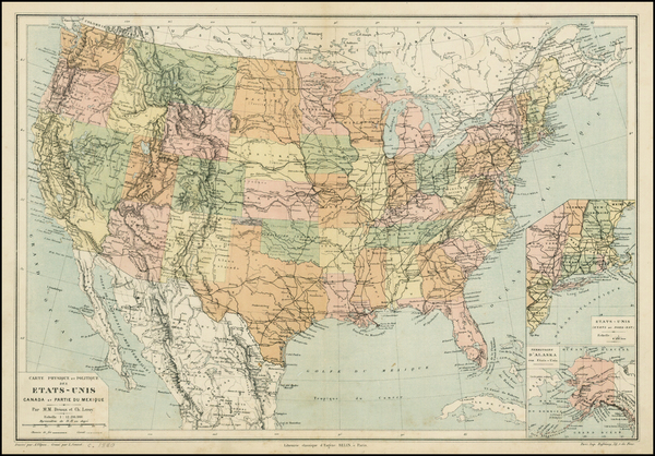 66-United States Map By Drioux et Leroy