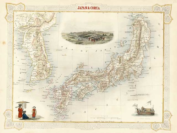 71-Asia, Japan and Korea Map By John Tallis