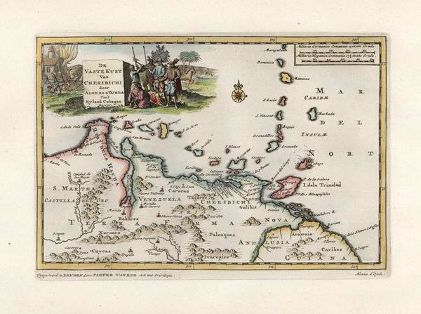 50-Caribbean and South America Map By Pieter van der Aa