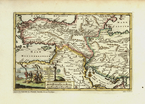 73-Europe, Turkey, Mediterranean, Asia, Middle East and Turkey & Asia Minor Map By Pieter van 