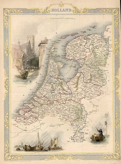 95-Europe and Netherlands Map By John Tallis