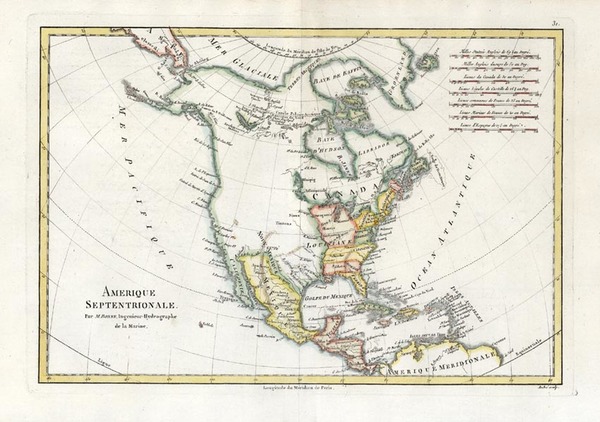 33-North America Map By Rigobert Bonne