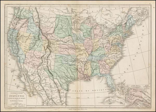 32-United States Map By Drioux et Leroy