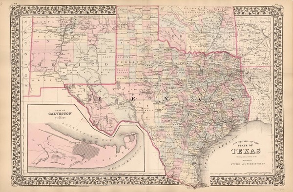 11-Texas, Plains and Southwest Map By Samuel Augustus Mitchell Jr.