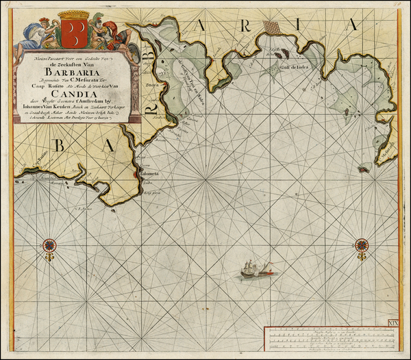 79-Mediterranean and North Africa Map By Johannes Van Keulen