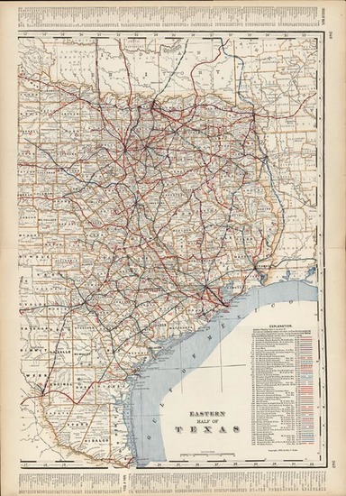 98-Texas Map By George F. Cram