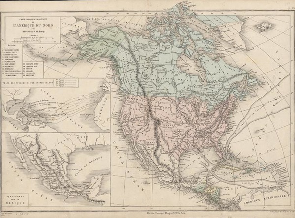 54-Mid-Atlantic, Southeast and North America Map By Drioux et Leroy