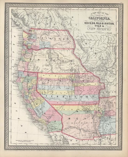 3-Southwest, Rocky Mountains and California Map By Charles Desilver
