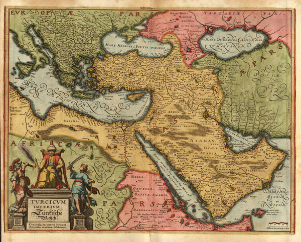 33-Europe, Turkey, Mediterranean, Asia, Middle East and Turkey & Asia Minor Map By Matthaus Me