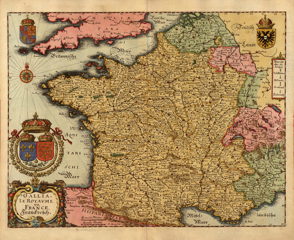 75-Europe and France Map By Matthaus Merian