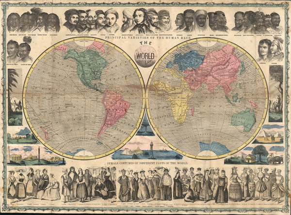 6-World, World and Curiosities Map By Ensign & Thayer