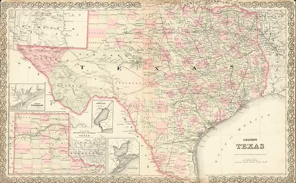 42-Texas Map By G.W.  & C.B. Colton