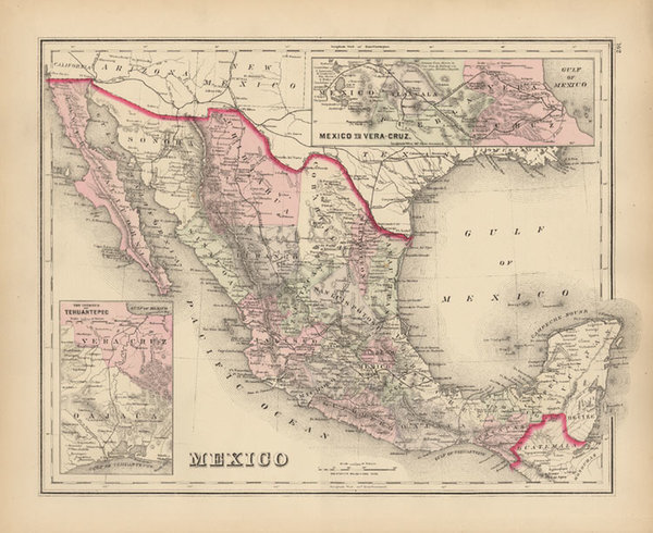 21-Mexico, Baja California and Central America Map By OW Gray
