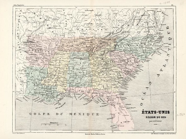 16-Mid-Atlantic, South and Southeast Map By Adolphe Hippolyte Dufour