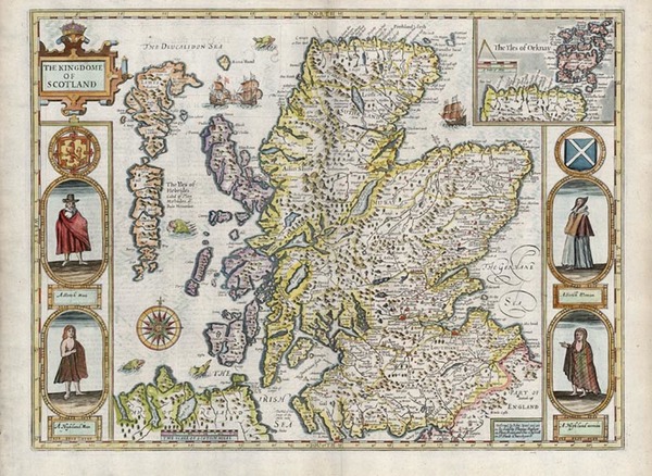 61-Scotland Map By John Speed