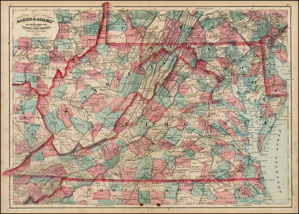 48-Mid-Atlantic and Southeast Map By Asher  &  Adams