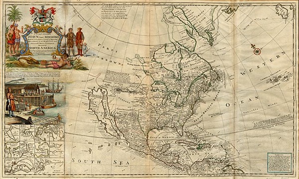 70-United States, North America and California Map By Herman Moll