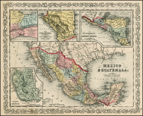 98-Texas, Southwest, Mexico and California Map By Charles Desilver