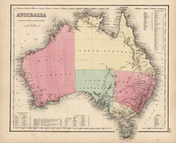2-Australia & Oceania and Australia Map By Joseph Hutchins Colton