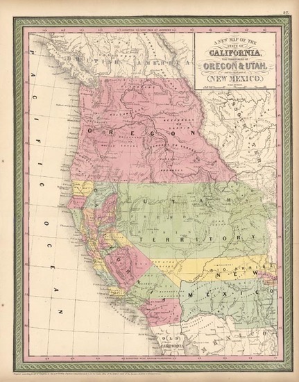 27-Southwest, Rocky Mountains and California Map By Thomas, Cowperthwait & Co.