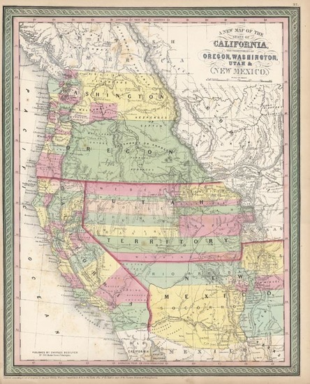 69-Southwest, Rocky Mountains and California Map By Charles Desilver