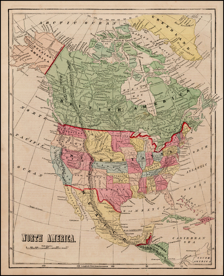 34-Texas and North America Map By Sidney Morse