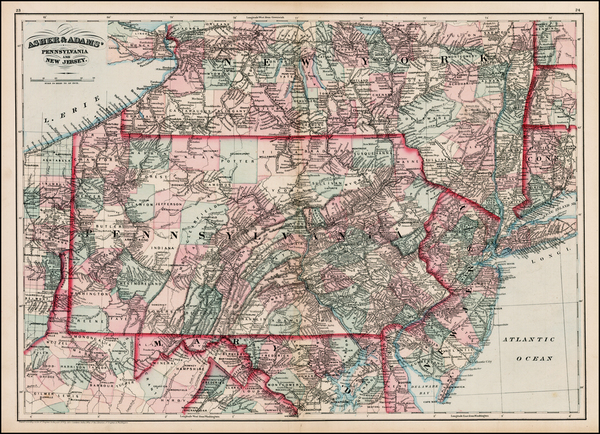 33-Mid-Atlantic Map By Asher  &  Adams