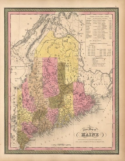 39-New England Map By Samuel Augustus Mitchell
