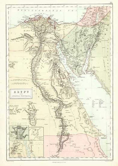 92-Asia, Middle East, Africa and North Africa Map By Adam & Charles Black