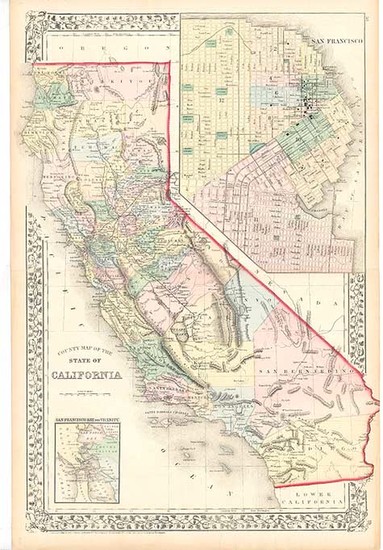 98-California Map By Samuel Augustus Mitchell Jr.