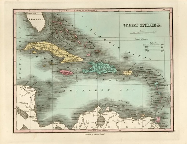 45-Caribbean Map By Anthony Finley