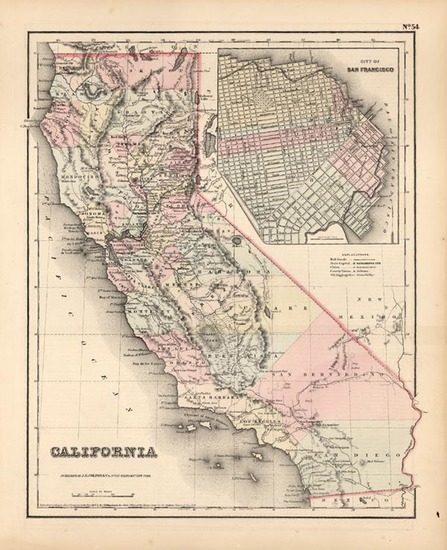 0-California Map By Joseph Hutchins Colton