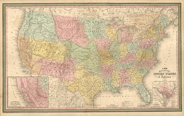 62-United States and California Map By Thomas, Cowperthwait & Co.