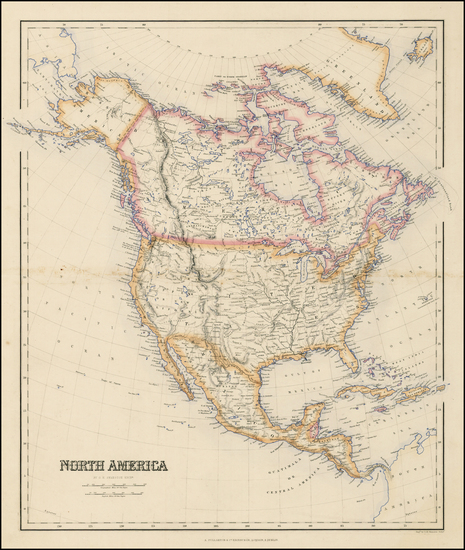 53-North America Map By Archibald Fullarton & Co.