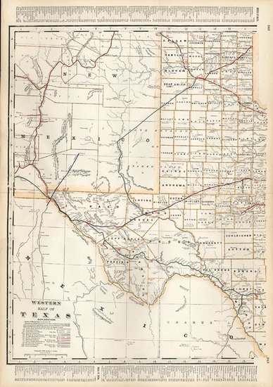 92-Texas and Southwest Map By George F. Cram